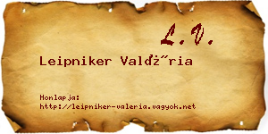 Leipniker Valéria névjegykártya